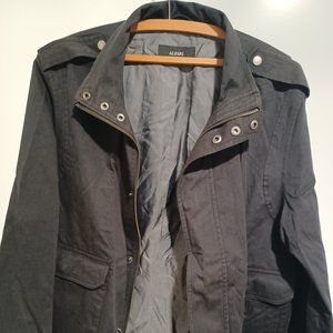 Alfani Black Mens Large Motorcycle/Military Style Jacket